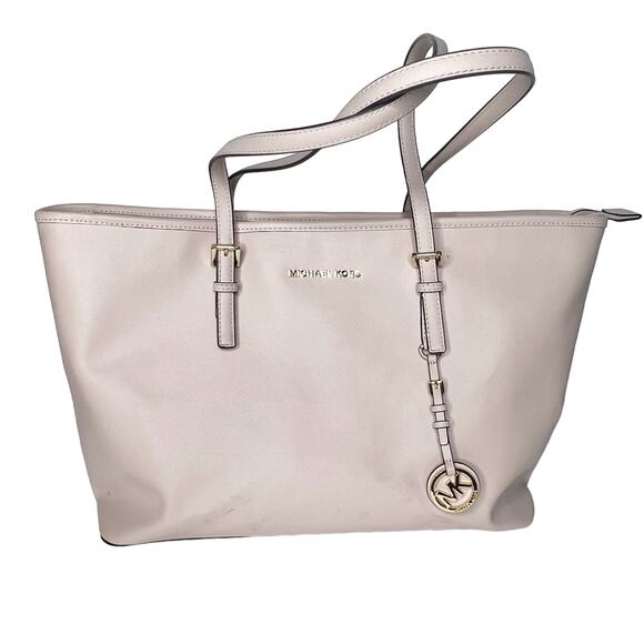 MICHAEL KORS Jet Set Travel Tote Handbag Saffiano Leather Powder Blush Pink OS - Picture 16 of 16